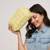 Quilted Puffer Nylon Cosmetic Pouch