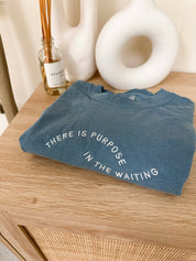 Embroidered There Is Purpose In The Waiting Tee | Denim