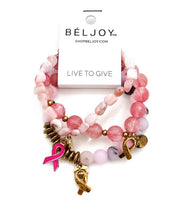 Breast Cancer Awareness Bracelet Stack