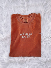 Embroidered Walk By Faith Tee: | YAM