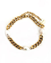 Blinny Cuban Chain Pearl Bracelet