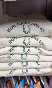 How Lucky Are We Embroidered Tee | IVORY