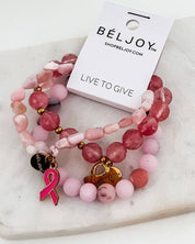 Breast Cancer Awareness Bracelet Stack