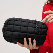 Quilted Puffer Nylon Cosmetic Pouch