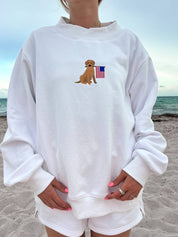 American Flag Dog Mockneck Sweatshirt
