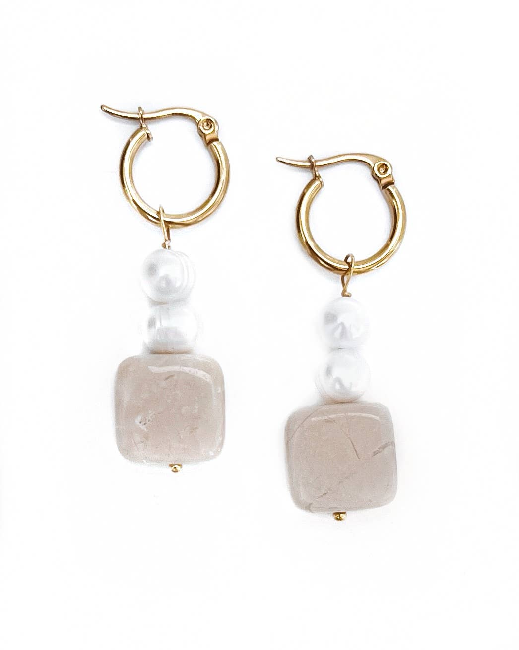 Candace Beaded Charm Hoop Earrings