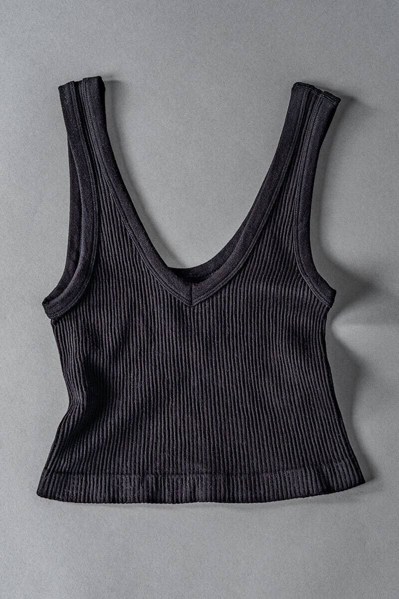 Seamless Cropped Tank | BLACK