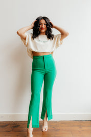 Work to Play Split Trouser | KELLY GREEN