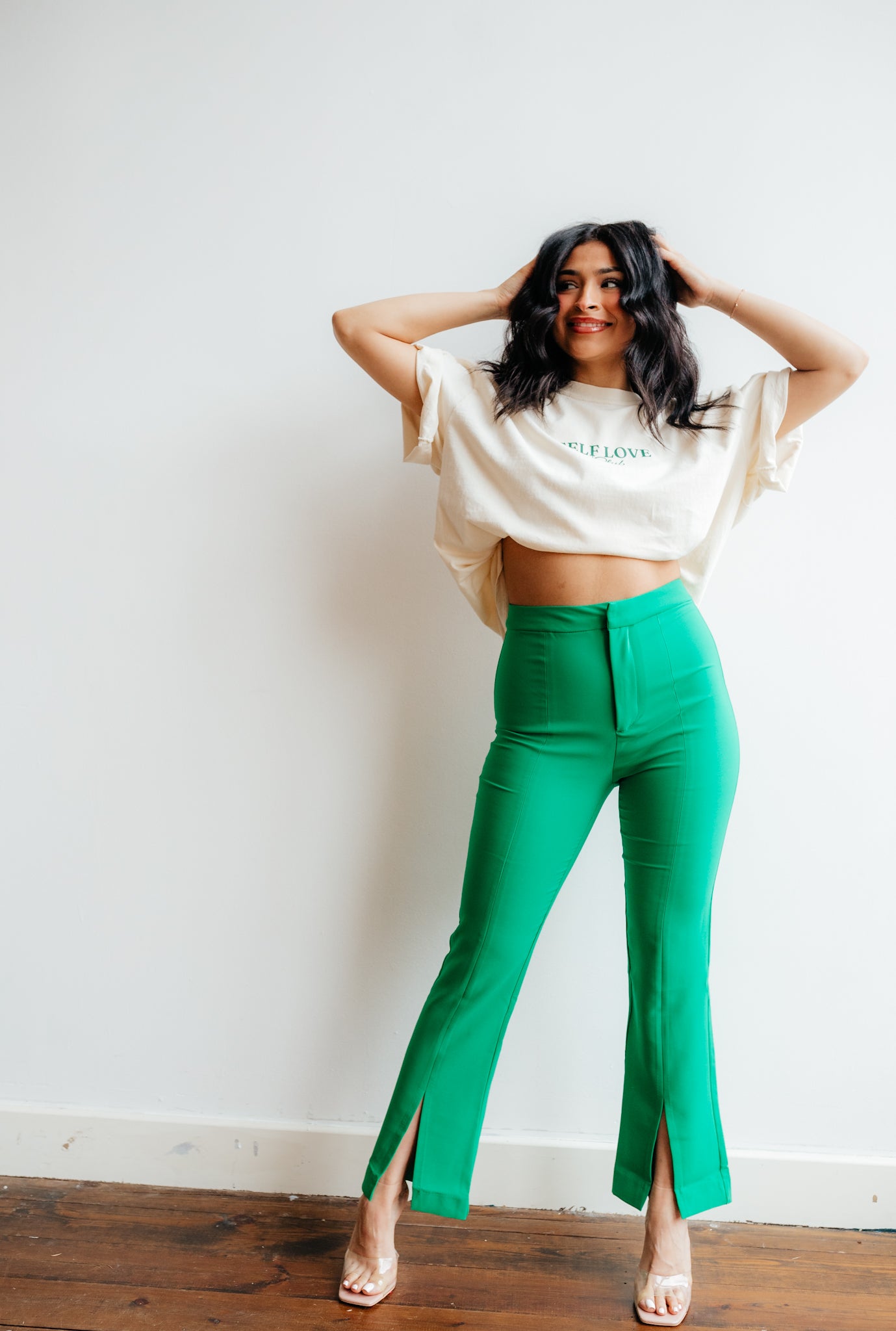 Work to Play Split Trouser | KELLY GREEN