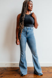 HIDDEN High Rise Pocketless Flare