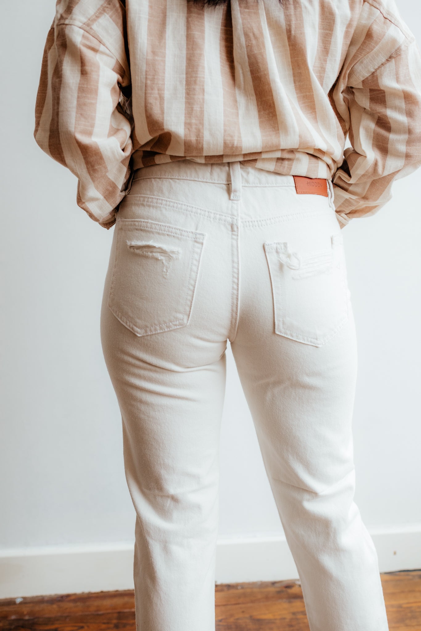 HIDDEN Distressed Boyfriend Jean | OFF WHITE