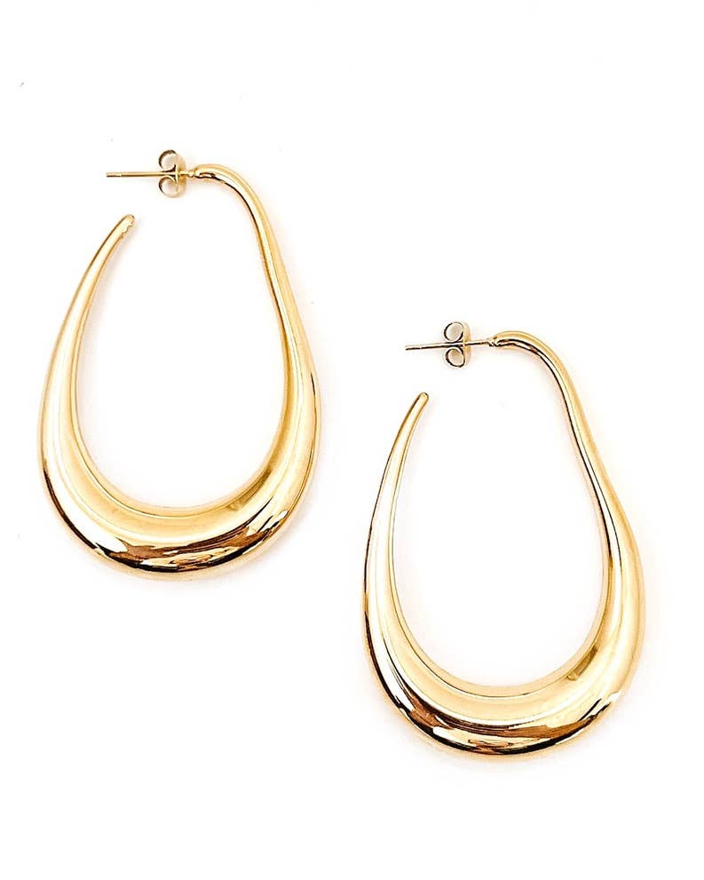 Beljoy Edfina Large Hoop Earrings || GOLD