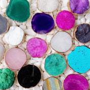 Golden Edge Natural Stone Phone Grip - Green Druzy