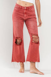 Red Cropped Jean